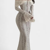 Elegante vestido maxi off-shoulder de encaje Rosalie para un estilo sofisticado