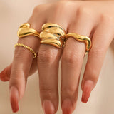 Conjunto de 4 Anillos de Metal Elegantes y Duraderos