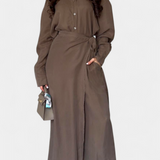 Conjunto Casual de Camisa Suelta y Pantalón con Falda - Estilo y Comodidad en un Solo Look