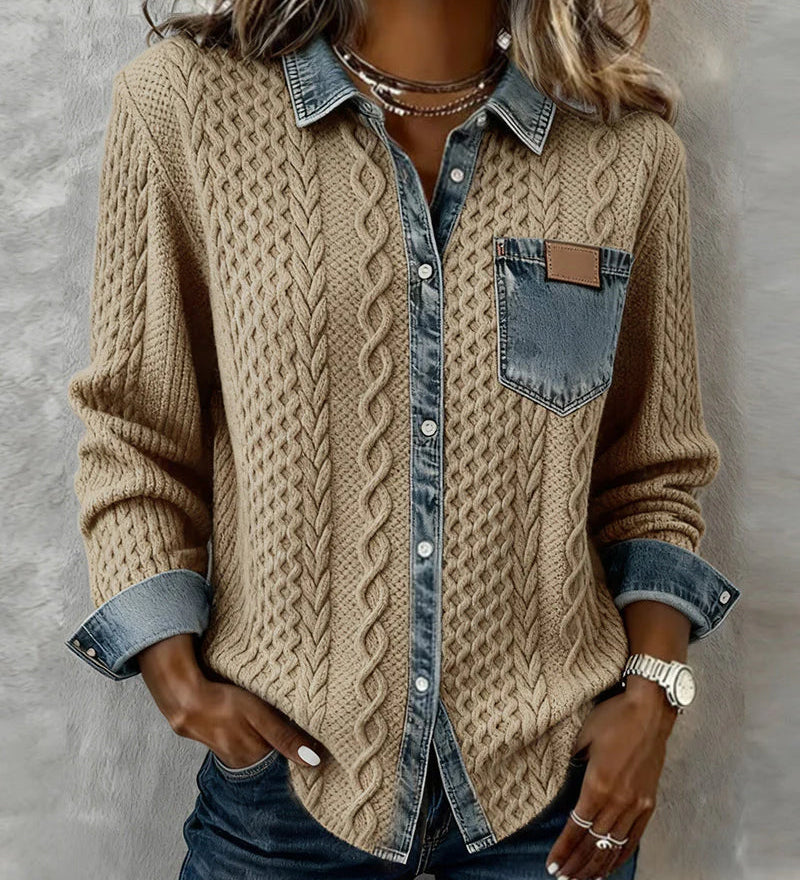 Simone Camisa Patchwork de Denim