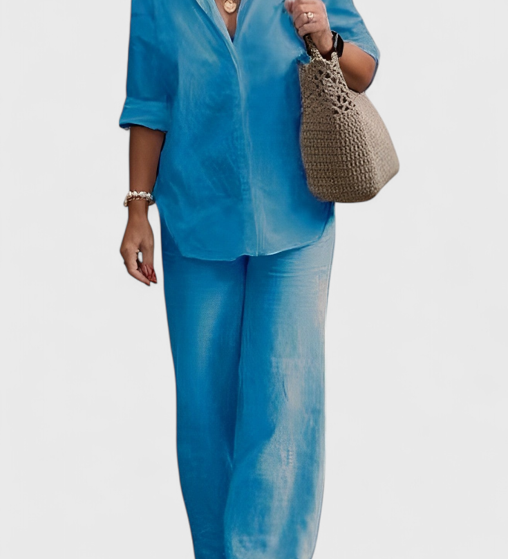 Conjunto de Dos Piezas en Lino y Algodón Skye con Estilo Relajado y Confortable