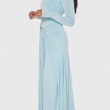 Vestido Ajustado Plisado Fátima con Elegantes Detalles Metálicos