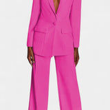 Conjunto de Blazer a Medida y Pantalones de Pierna Ancha de Estilo Elegante y Moderno