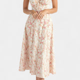 Elegante vestido midi en línea A con corsé para un estilo sofisticado