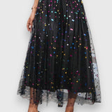 Falda de Lunares Colorida de Claire para un Estilo Vibrante y Confiado