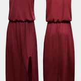 Dianne Vestido sin mangas de silueta holgada con abertura lateral para un estilo cómodo y elegante