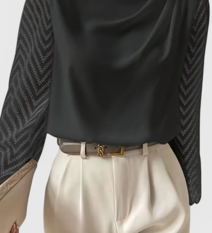 Zaraa Blusa Elegante con Manga Transparente para un Estilo Sofisticado