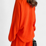 Conjunto de Algodón de 2 Piezas con Elegante Escote en V