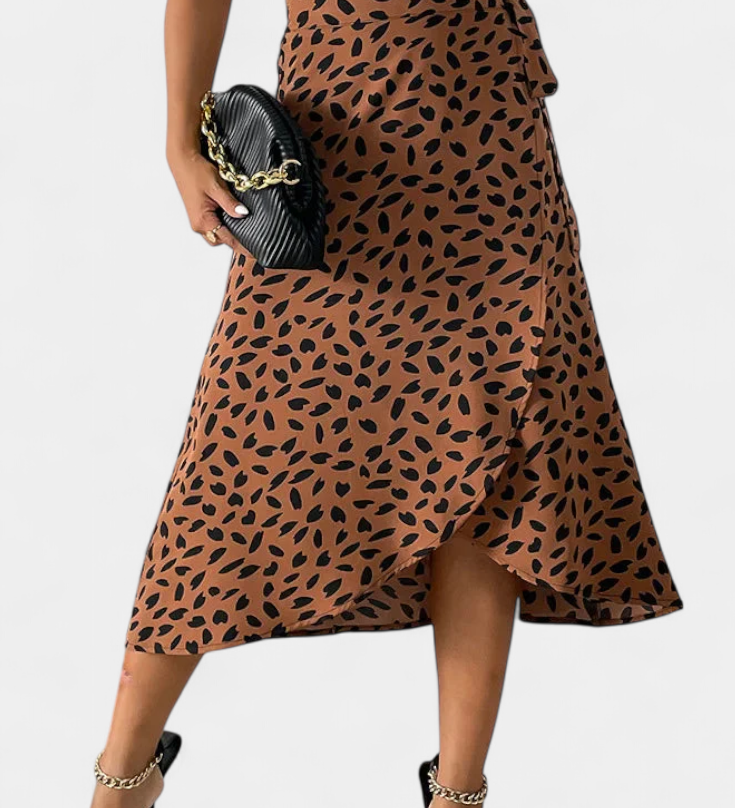 Camila Falda Envolvente Boho con Diseño Asimétrico y Estampados Únicos