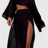 Conjunto de dos piezas Martha con falda de abertura alta para un estilo elegante y moderno