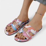 Sandalias Berenice Planas Multicolores con Estampado Tropical para un look vibrante y fresco