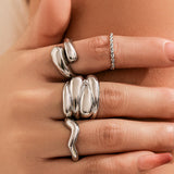 Conjunto de 4 Anillos de Metal Elegantes y Duraderos