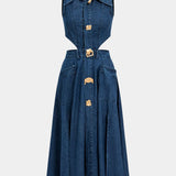 Vestido de Mezclilla Sin Mangas Alia con Diseño Moderno Elegante