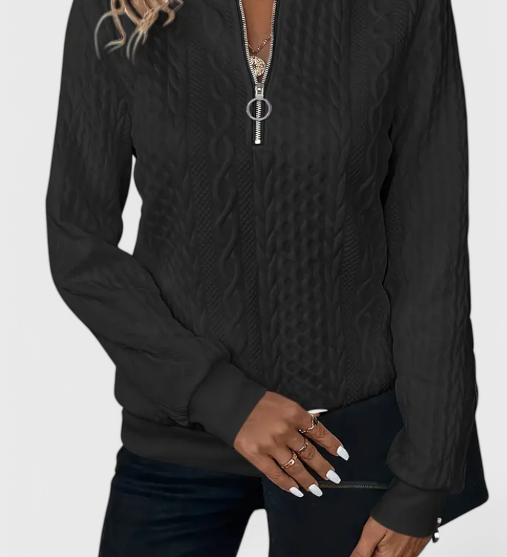 Zoey Jersey de Punto con Cremallera Suave y Cómoda