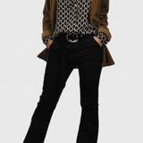 Jemima Elegante Blusa de Botones con Estampado Geométrico para un Look Moderno