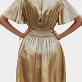 Elegante Vestido de Dama Adalee con Escote en V y Cintura Cruzada para una look sofisticado