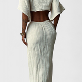 Myra - Vestido Fluido con Lazo Frontal y Detalles Cut-Outs para un Estilo Moderno y Elegante