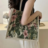 Bolsa de Yute con Estampado Floral y Diseño Ecológico - Perfecta para un Estilo Natural y Responsable