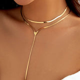 Collar Choker con Cadena Metálica Elegante y Moderno