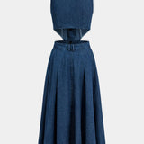 Vestido de Mezclilla Sin Mangas Alia con Diseño Moderno Elegante