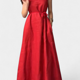 Vestido Suave sin Mangas Rosetta con Lazo Ajustable para un Look Elegante y Confortable