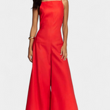 Belén Mono Halter de Pierna Ancha con Caída para un Look Radiante