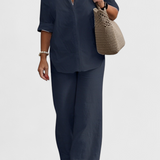 Conjunto de Dos Piezas en Lino y Algodón Skye con Estilo Relajado y Confortable