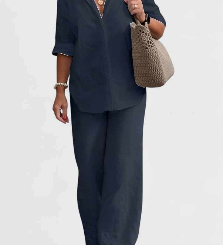 Conjunto de Dos Piezas en Lino y Algodón Skye con Estilo Relajado y Confortable