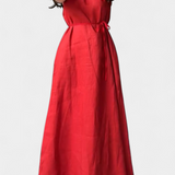 Vestido Suave sin Mangas Rosetta con Lazo Ajustable para un Look Elegante y Confortable