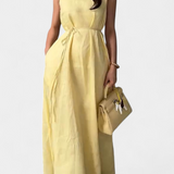 Vestido Suave sin Mangas Rosetta con Lazo Ajustable para un Look Elegante y Confortable