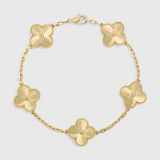 Pulsera de Trébol con Diseño Elegante y Acabado en Baño de Oro