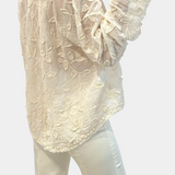 Camisa de Encaje Bordado Prairie - Estilo Rústico y Elegante