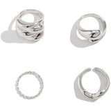 Conjunto de 4 Anillos de Metal Elegantes y Duraderos
