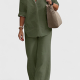 Conjunto de Dos Piezas en Lino y Algodón Skye con Estilo Relajado y Confortable