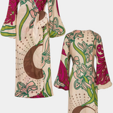 Fana Vestido Cruzado con Estampado Floral y Lazo Ajustable en la Cintura