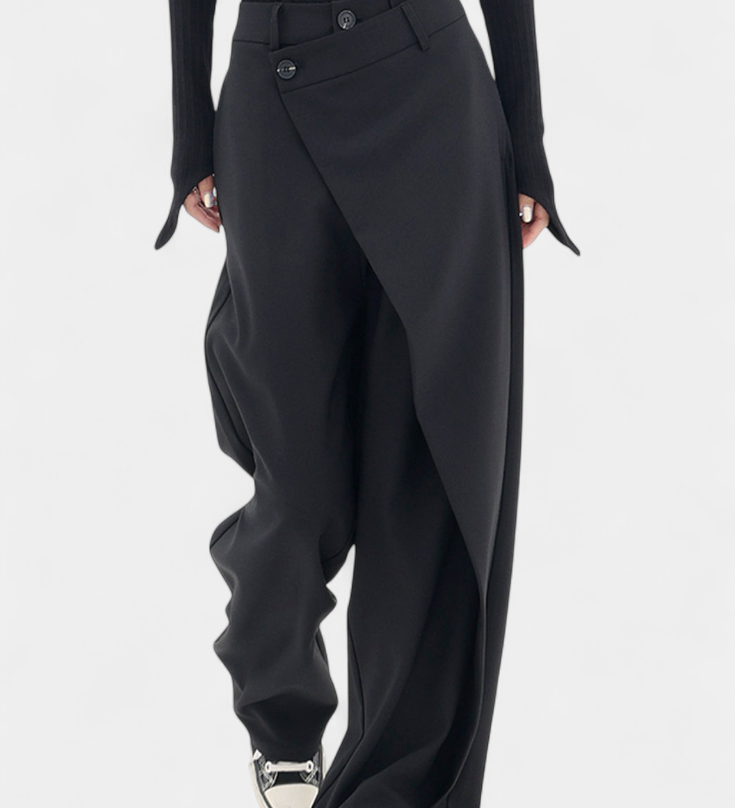 Pantalones rectos Oaklyn con elegante drapeado para un estilo moderno