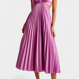 Vestido sin mangas Selena con plisado, corte lateral y elegante detalle torcido