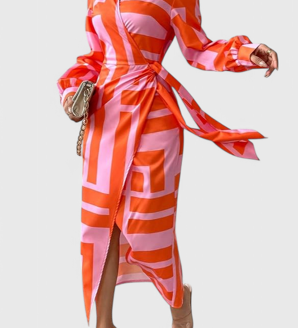Elodie Vestido Envolvente con Estampado Atractivo