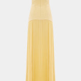 Vestido Maxi de Malla Deia con Elegantes Mangas Acampanadas