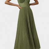 Ottilie Vestido de Chiffon Plisado con Corsé Esculpido y Encanto de Escote Corazón