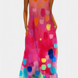 Enna Vestido Sin Mangas de Colores con Elegante Escote en V