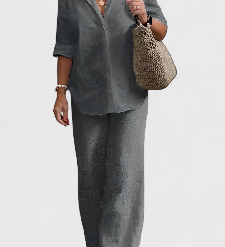 Conjunto de Dos Piezas en Lino y Algodón Skye con Estilo Relajado y Confortable