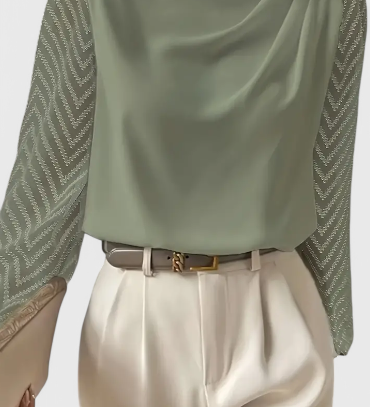 Zaraa Blusa Elegante con Manga Transparente para un Estilo Sofisticado