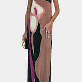 Vestido sin Tirantes con Encantador Estampado Floral de Laura
