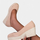 Laupa Zapatos de Plataforma con Suela Trenzada en Estilo Espadrille para un Look Chic y Cómodo