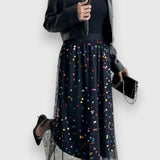 Falda de Lunares Colorida de Claire para un Estilo Vibrante y Confiado