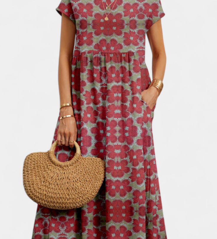 Vestido Floral Chic Yuridia con Silueta Flowy para un Look Elegante y Atractivo