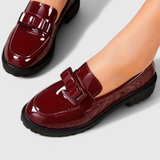 Zinnia Mocasines con Elegante Detalle de Lazo y Alteza en Tacón Bloque