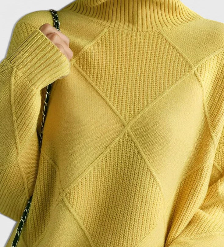 Jersey de Cachemira con Cuello Alto de Jazmín - Elegancia y Confort Disponible