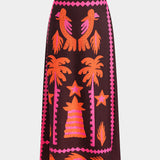 Conjunto de Top y Falda Recortada Sloan con Diseño de Palma de Coco para un Estilo Tropical y Refrescante